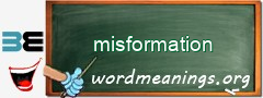 WordMeaning blackboard for misformation